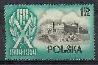 Znaczek Polska 1954 Mi 893 Fi 750 Bez kleju ( * )