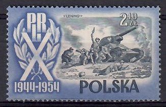 Znaczek Polska 1954 Mi 896 Fi 756 Bez kleju ( * )