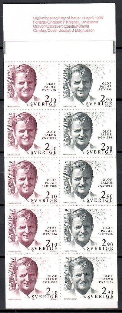Znaczek Szwecja 1986