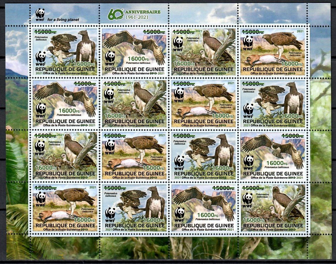Znaczek Gwinea 2021 Mi ark 15606-15609 Czyste **