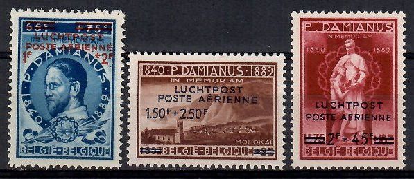 Znaczek Belgia 1947 Mi 781-783II Czyste **