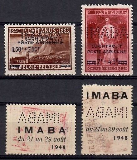 Znaczek Belgia 1948 Mi 782-783II Czyste **