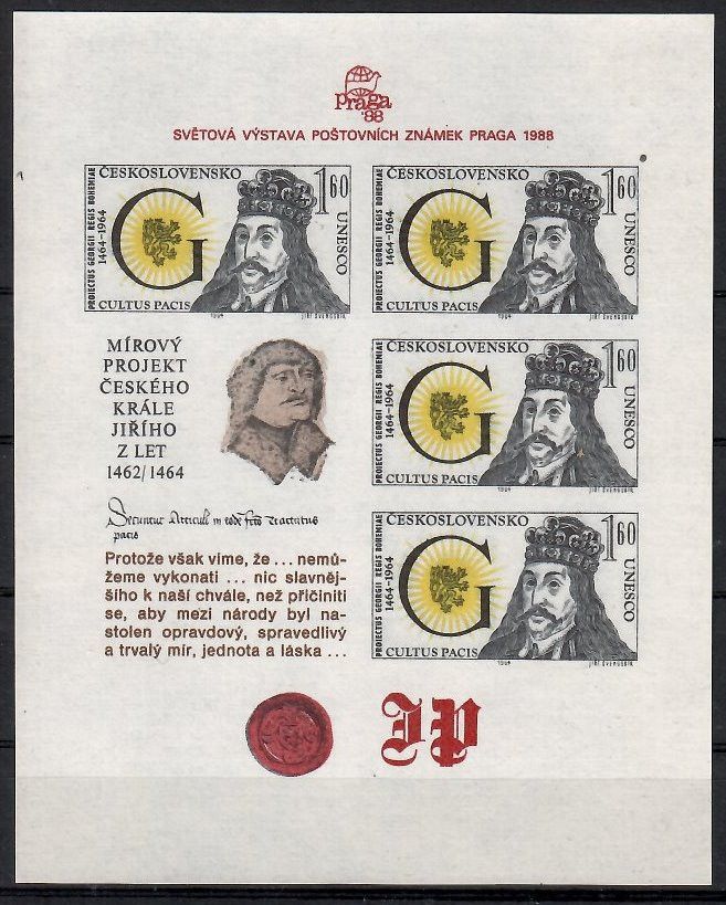 Znaczek Czechosłowacja 1988