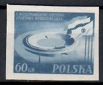 Znaczek Polska 1955 Mi 936B Fi 792A Bez kleju ( * )