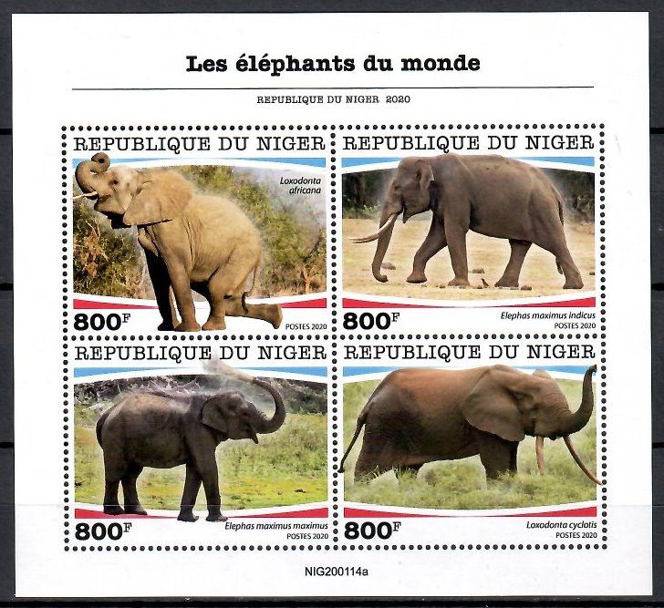 Znaczek Niger 2020 Mi ark 7106-7109 Czyste **