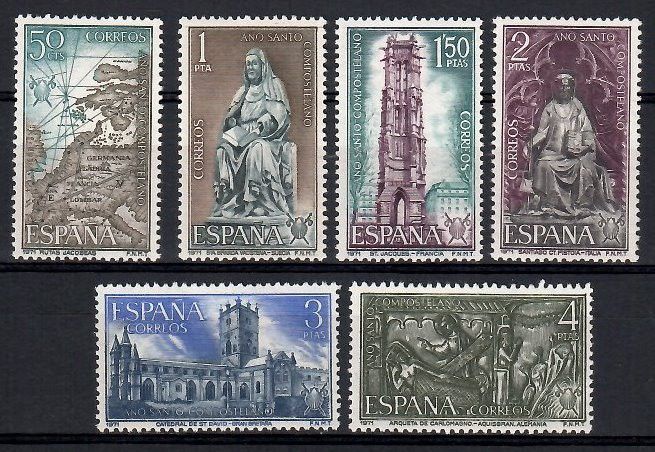 Znaczek Hiszpania 1971 Mi 1903-1908 Czyste **