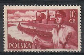 Znaczek Polska 1956 Mi 960 Fi 816 Bez kleju ( * )