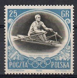 Znaczek Polska 1956 Mi 986 Fi 845 Bez kleju ( * )