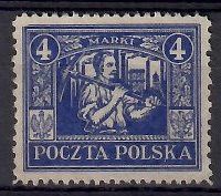 Znaczek Polska 1922 Mi aus 11 Fi 154 Bez kleju ( * )