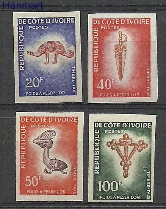 Znaczek Wybrzeże Kości Słoniowej 1972 Mi porto 34-37B Czyste **