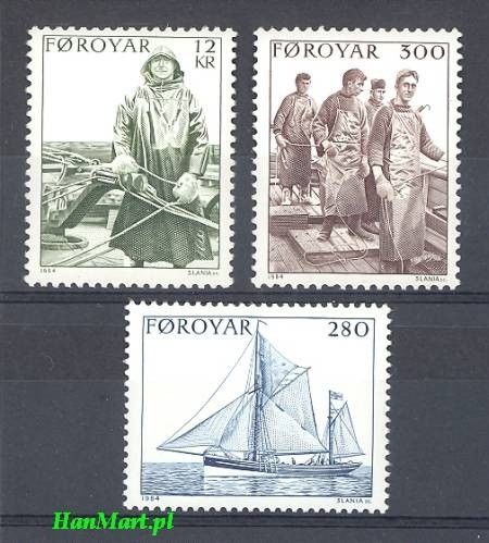 Znaczek Wyspy Owcze 1984 Mi 103-105 Czyste **