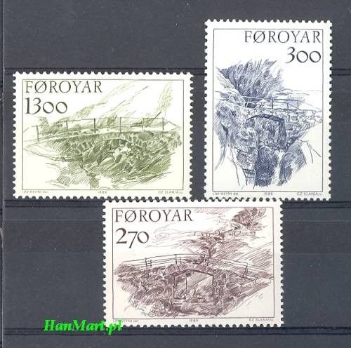 Znaczek Wyspy Owcze 1986 Mi 142-144 Czyste **