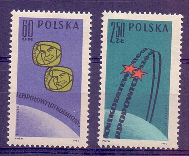 Znaczek Polska 1962 Mi 1350-1351 Fi 1203-1204 Czyste **