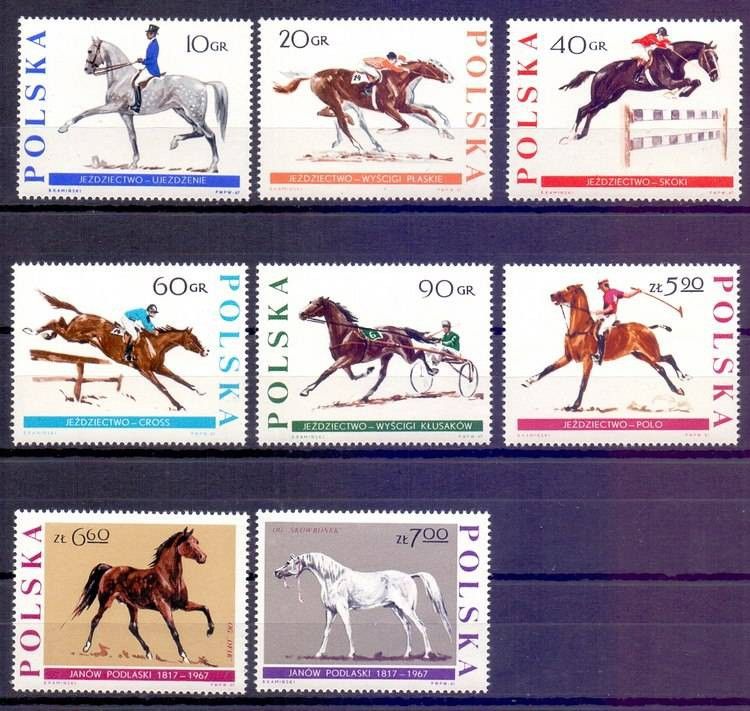 Znaczek Polska 1967 Mi 1740-1747 Fi 1592-1599 Czyste **