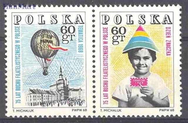 Znaczek Polska 1968 Mi 1852-1853 Fi 1705-1706 Czyste **