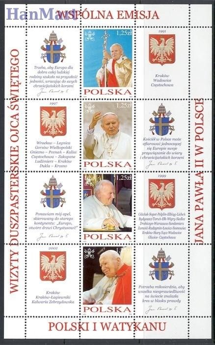 Znaczek Polska 2004 Mi ark 4109-4116 Fi bl 188-189 Czyste **