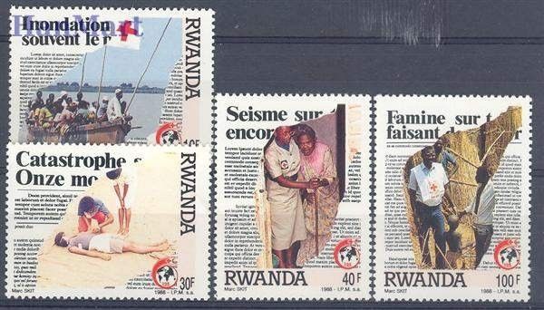 Znaczek Rwanda 1988 Mi 1403-1406 Czyste **