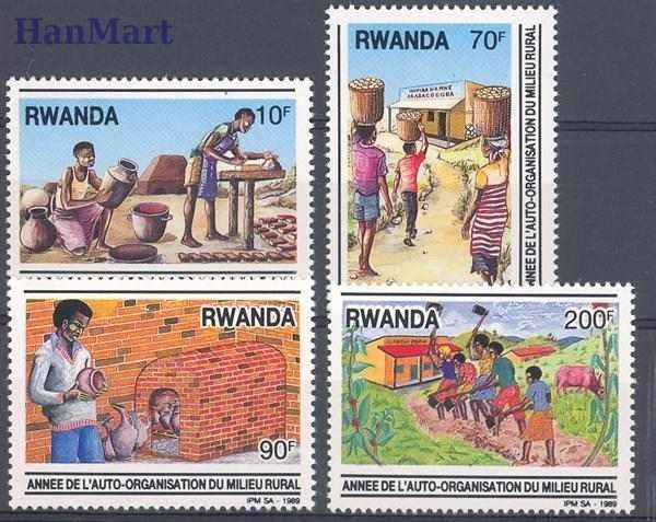 Znaczek Rwanda 1989 Mi 1417-1420 Czyste **