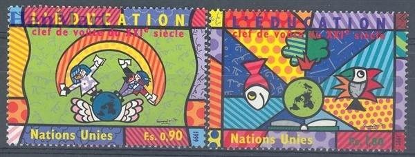 Znaczek Narody Zjednoczone Genewa 2000 Mi 382-383 Czyste **
