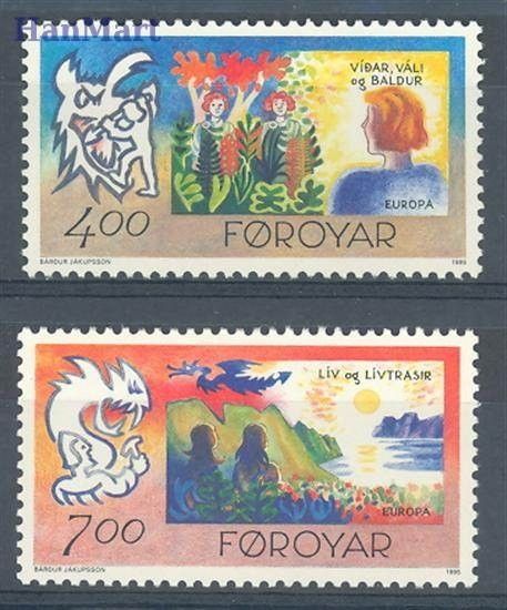 Znaczek Wyspy Owcze 1995 Mi 278-279 Czyste **