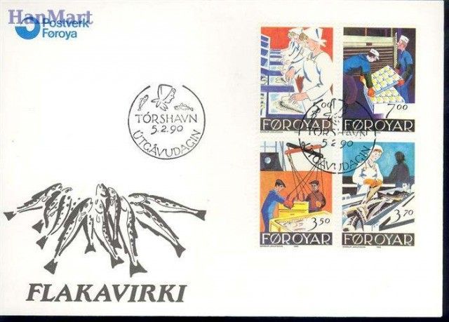 Znaczek Wyspy Owcze 1990 Mi 194-197 FDC
