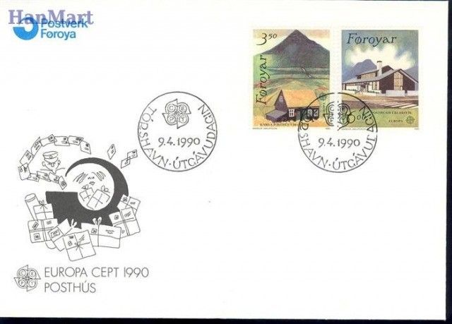 Znaczek Wyspy Owcze 1990 Mi 198-199 FDC