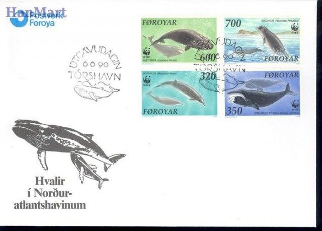 Znaczek Wyspy Owcze 1990 Mi 203-206 FDC