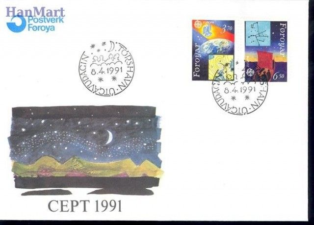 Znaczek Wyspy Owcze 1991 Mi 215-216 FDC