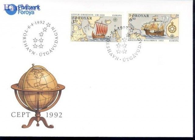 Znaczek Wyspy Owcze 1992 Mi 231-232 FDC