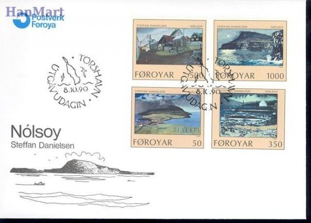 Znaczek Wyspy Owcze 1990 Mi 207-210 FDC