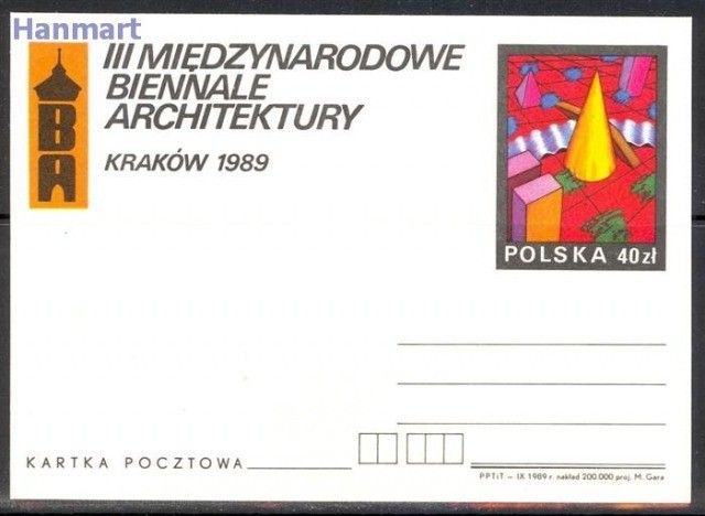 Znaczek Polska 1989 Fi Cp 1010 Całostka pocztowa