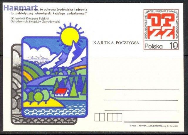 Znaczek Polska 1987 Fi Cp 969 Całostka pocztowa