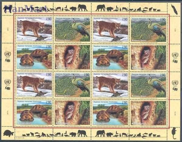 Znaczek Narody Zjednoczone Genewa 2001 Mi ark 409-412 Czyste **