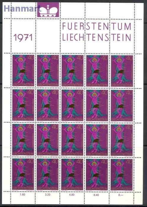 Znaczek Liechtenstein 1971 Mi ark 543 Czyste **