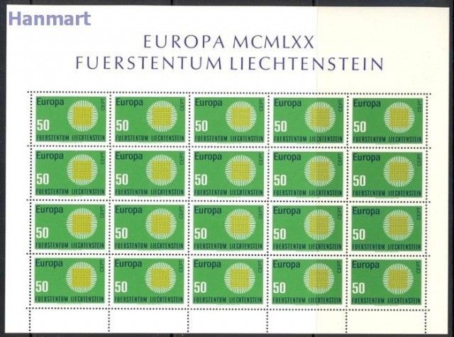 Znaczek Liechtenstein 1970 Mi ark 525 Czyste **