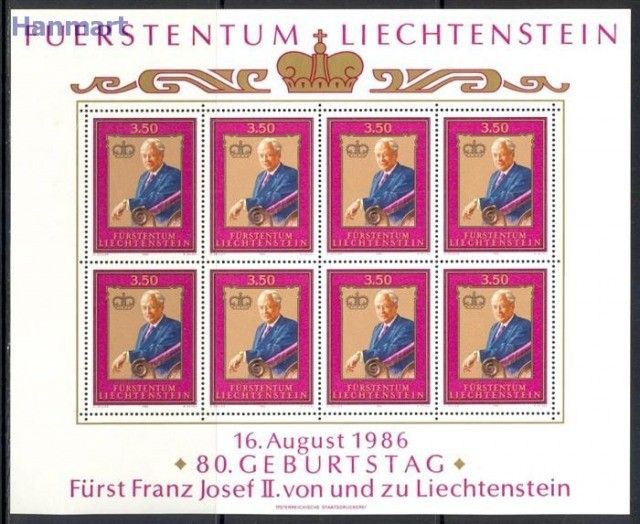 Znaczek Liechtenstein 1986 Mi ark 903 Czyste **
