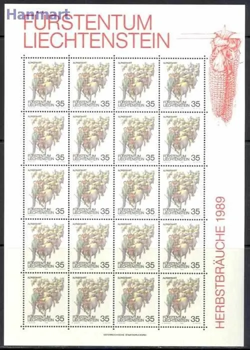 Znaczek Liechtenstein 1989 Mi ark 971-973 Czyste **