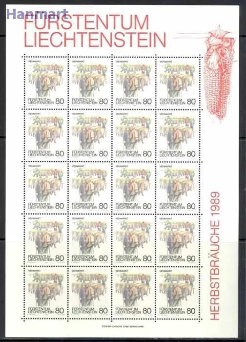 Znaczek Liechtenstein 1989 Mi ark 971-973 Czyste **