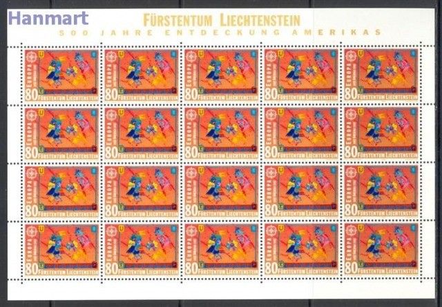 Znaczek Liechtenstein 1992 Mi ark 1033-1034 Czyste **