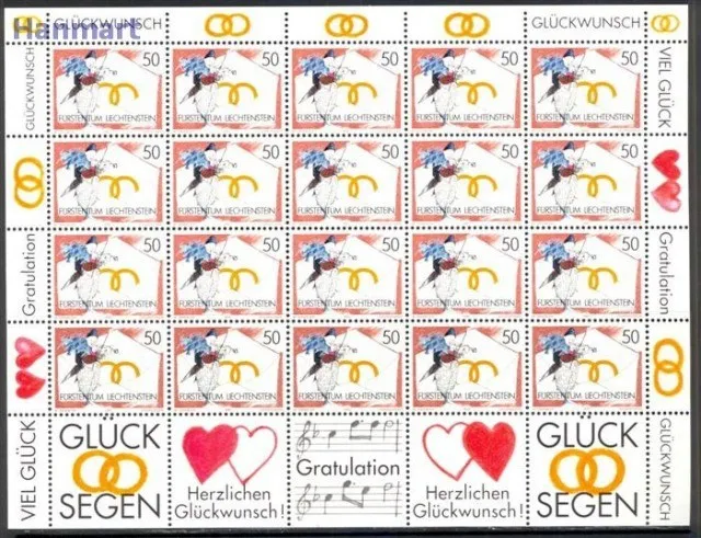 Znaczek Liechtenstein 1992 Mi ark 1041-1044 Czyste **