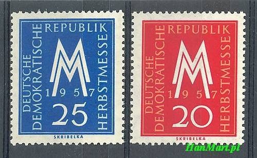 Znaczek NRD / DDR 1957 Mi 596-597 Czyste **