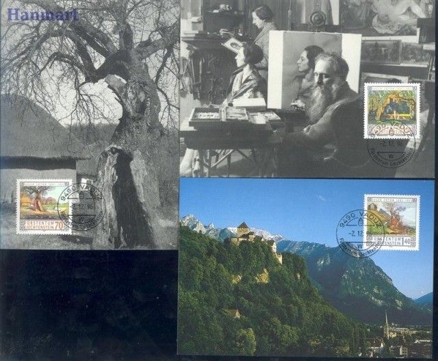 Znaczek Liechtenstein 1996 Mi 1138-1140 Karta Max