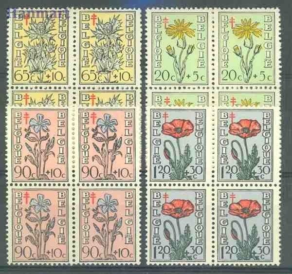 Znaczek Belgia 1949 Mi 854-857 Czyste **