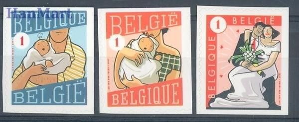Znaczek Belgia 2007 Mi 3785BEo-3786BEo+3787BEu Czyste **