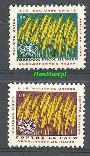 Znaczek Narody Zjednoczone Nowy Jork 1963 Mi 126-127 Czyste **