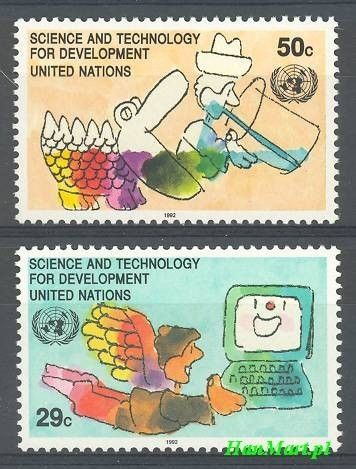 Znaczek Narody Zjednoczone Nowy Jork 1992 Mi 635-636 Czyste **