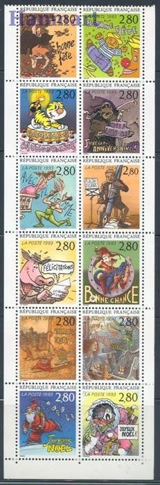 Znaczek Francja 1993 Mi h-blatt 2982-2993C Czyste **