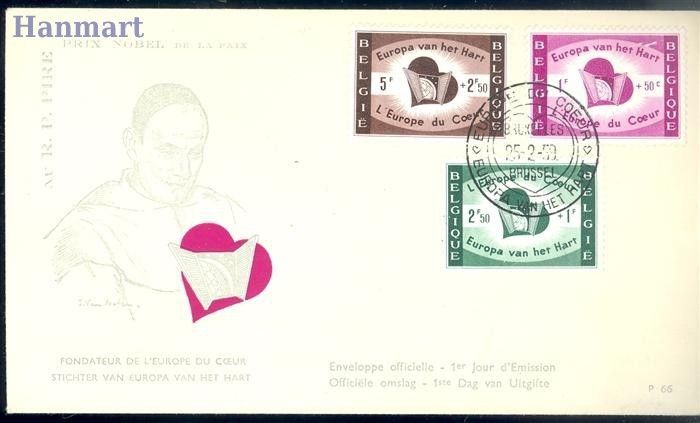 Znaczek Belgia 1959 Mi 1143-1145 FDC