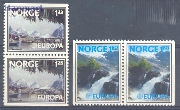 Znaczek Norwegia 1977 Mi 742-743D-D Czyste **