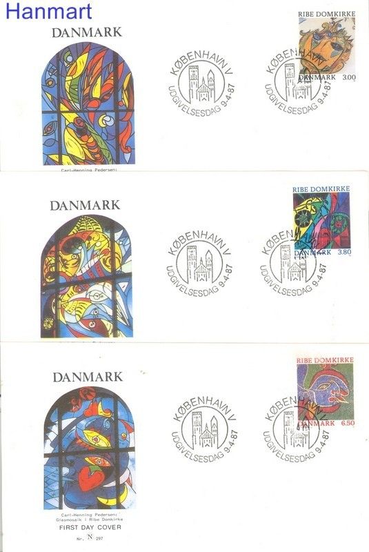 Znaczek Dania 1987 Mi 891-893 FDC